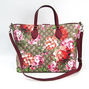Gucci GG Supreme Canvas Logo Blooms Tote